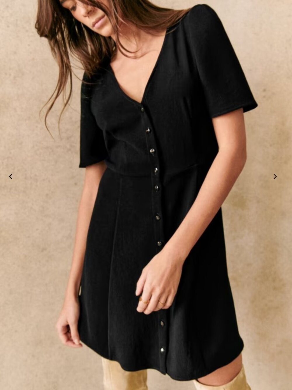 Sezane Lily Dress Black Mini LBD - Picture 2 of 8